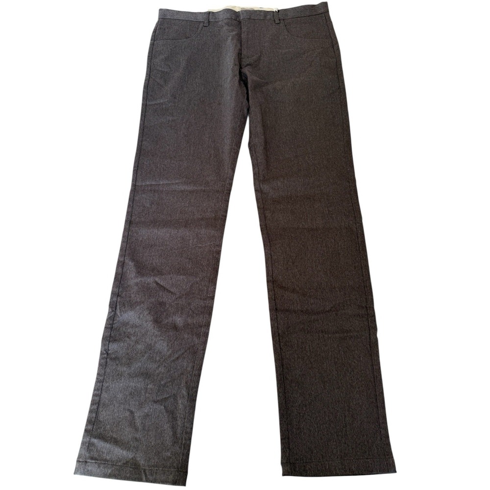 NWT Stitch Note Men's Flat Front Pants Sz 35 Dark Gray Cotton Blend
